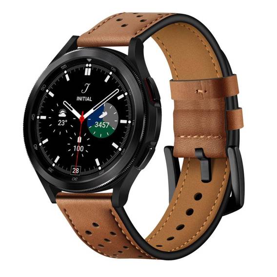 Strap for SAMSUNG GALAXY WATCH 4 (40 / 42 / 44 / 46 MM) Tech-Protect Leather brown