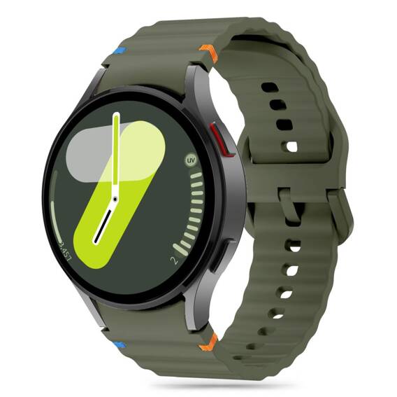 Strap for SAMSUNG GALAXY WATCH 4 / 5 / 5 PRO / 6 / 7 / FE Tech-Protect Silicone Sport Army green