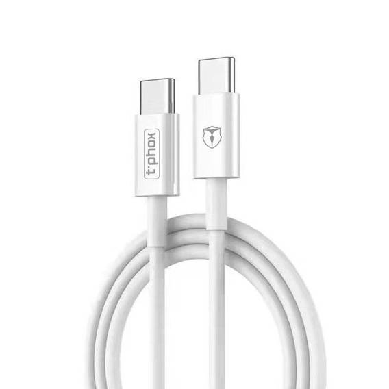 T-PHOX GLARY LITE SERIES CABLE 3A 1M USB-C/USB-C WHITE