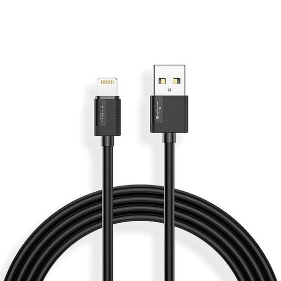 T-PHOX NETS LIGHTNING BLACK CABLE 2.4A ; PVC ; 2M