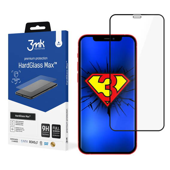 Tempered Glass 5D IPHONE 13 3mk Hard Glass Max black