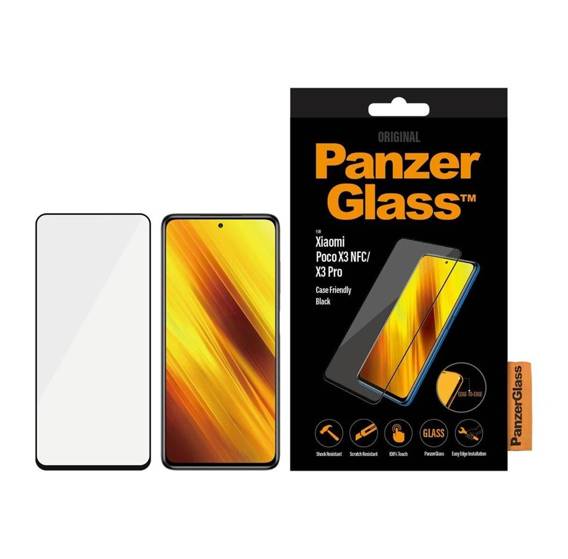 Tempered Glass 5D XIAOMI POCO X3 PRO / X3 NFC PanzerGlass E2E Regular Case Friendly black