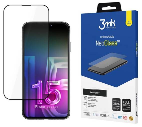 Tempered Glass APPLE IPHONE 15 PRO MAX 3mk NeoGlass black