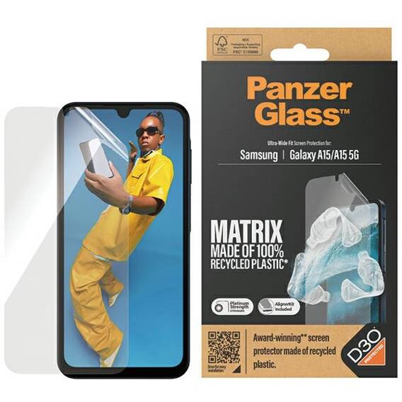 Tempered Glass GALAXY A15 4G / 5G PanzerGlass Ultra-Wide Fit Screen Protection Clear