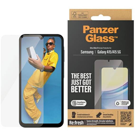 Tempered Glass GALAXY A15 4G / 5G PanzerGlass Ultra-Wide Fit Screen Protection Clear