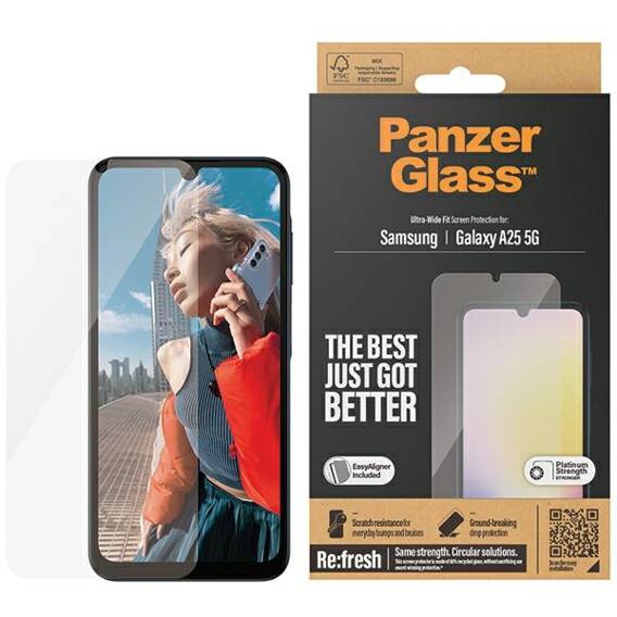 Tempered Glass SAMSUNG GALAXY A25 5G PanzerGlass Ultra-Wide Fit Screen Protection Clear