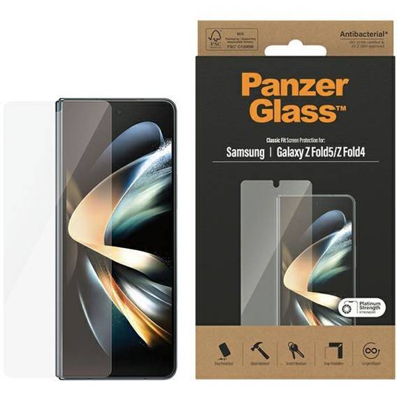 Tempered Glass SAMSUNG GALAXY Z FOLD 4 / 5 PanzerGlass Classic Fit Screen Protection Antibacterial Clear