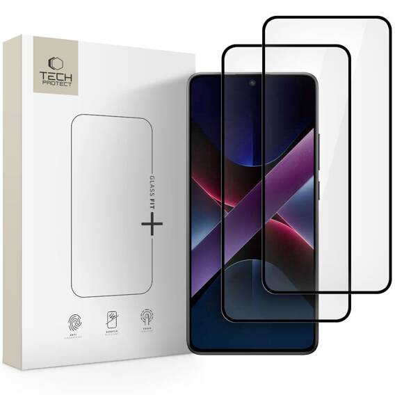 Tempered Glass XIAOMI POCO X7 PRO 5G Tech-Protect Glass Fit+ 2-Pack black