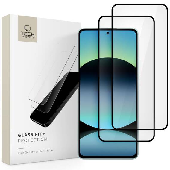 Tempered Glass XIAOMI REDMI NOTE 14 4G / 5G Tech-Protect Glass Fit+ 2-Pack black