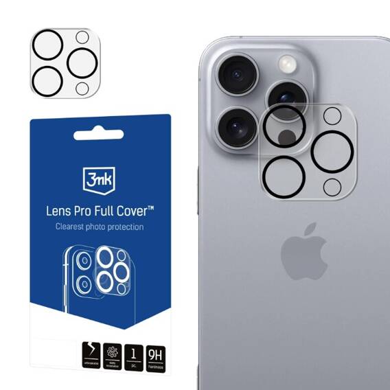 Tempered Glass for Camera IPHONE 16 PRO / 16 PRO MAX 3mk Lens Protection Pro Full Cover