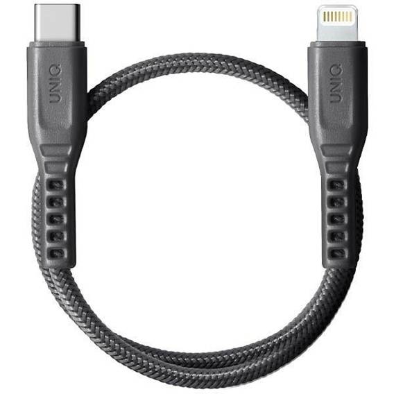 UNIQ Flex Cable USB-C-Lightning 18W nylon 30cm gray/charcoal gray