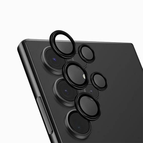 UNIQ Optix Aluminum Camera Lens Protector Sam S24 Ultra S928 midnight black camera lens glass with applicator