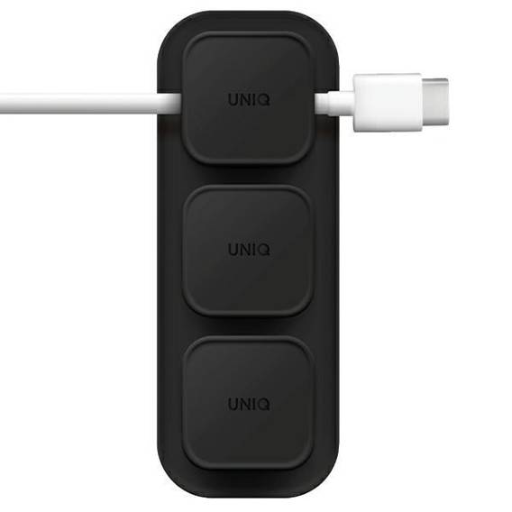 UNIQ Pod Mag magnetic cable organizer + base dark gray/charcoal dark gray