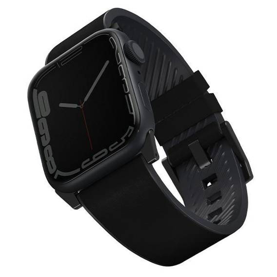 UNIQ Strap Straden Apple Watch Series 4/5/6/7/SE 42/44/45mm. Leather Hybrid Strap black/black