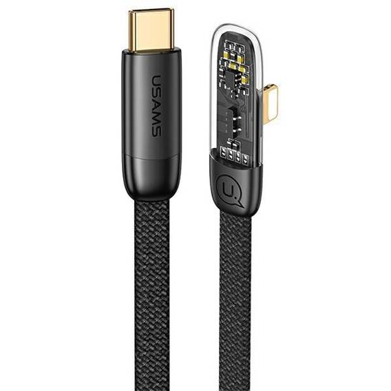 USAMS Angled USB-C to Lightning PD 20W Fast Charging Iceflake Series cable 1.2m black/black SJ583USB01 (US-SJ583)