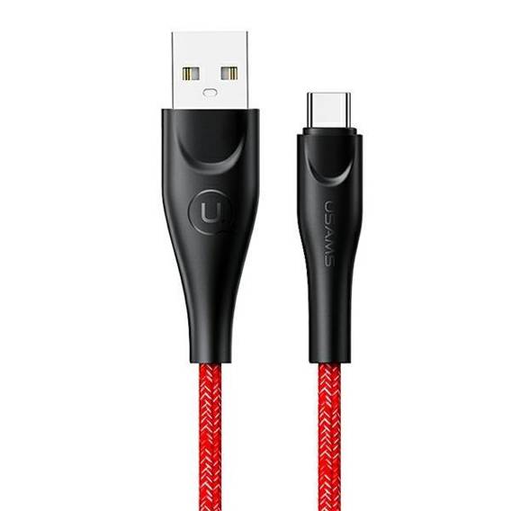 USAMS Braided cable U41 USB-C 2m 2A red/red SJ395USB02 (US-SJ395)