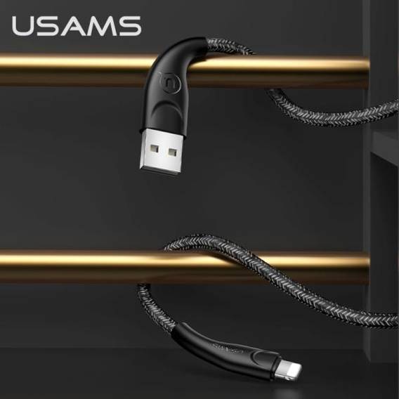 USAMS Braided cable U41 lightning 1m 2A black/black SJ391USB01 (US-SJ391) Fast Charge