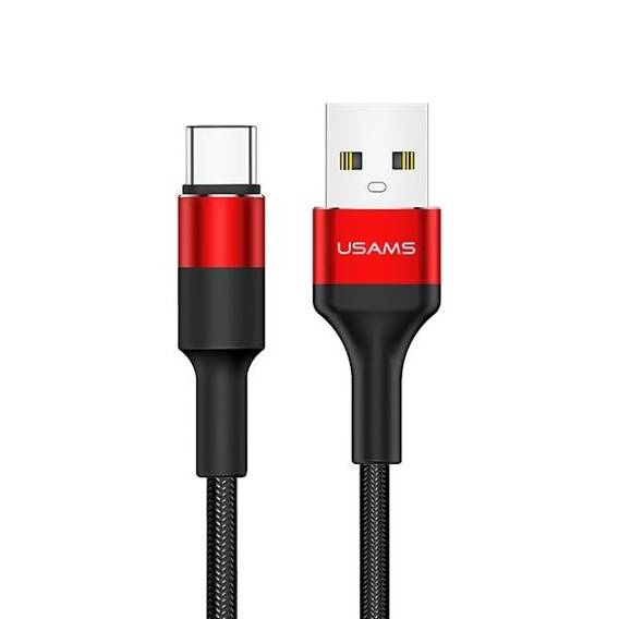 USAMS Braided cable U5 2A USB-C red 1.2m SJ221TC02 (US-SJ221)