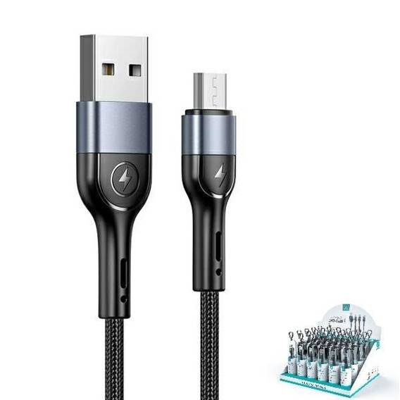 USAMS Braided cable U55 2A micro USB 1 pc. for set U55 black/black 1m SJ450ZJ01 (US-SJ450) SJ450USBSG01