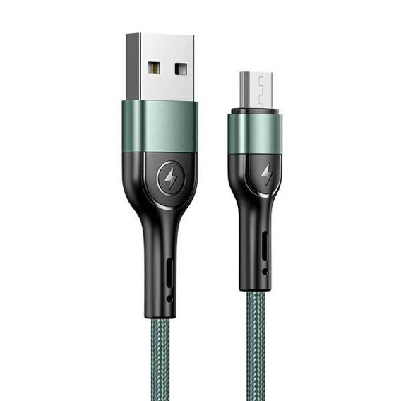 USAMS Braided cable U55 2A micro USB 1 pc. for set U55 green/green 1m SJ450USBSG02 (US-SJ450)