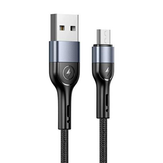 USAMS Braided cable U55 2A micro USB black/black 1m SJ450USB01 (US-SJ450)