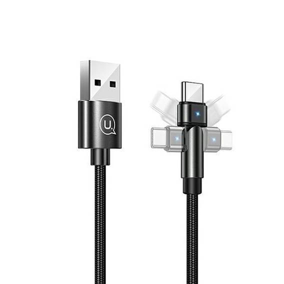 USAMS Braided swivel cable U60 2A USB-C black/black 1m SJ477USB01 (US-SJ477)