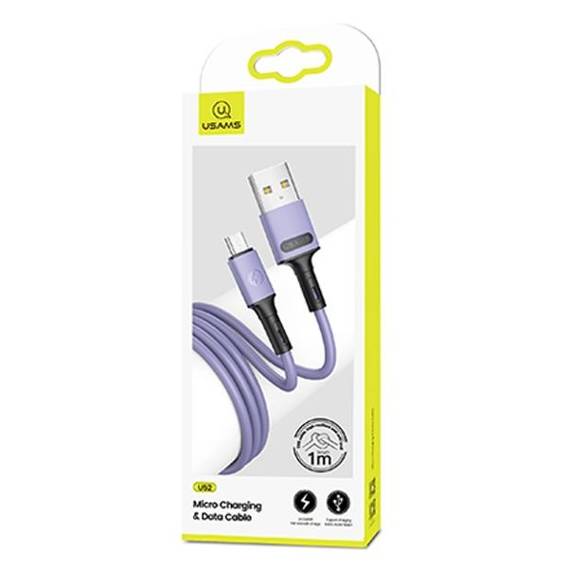 USAMS Cable U52 microUSB 2A Fast Charge 1m purple/purple SJ435USB04 (US-SJ435)