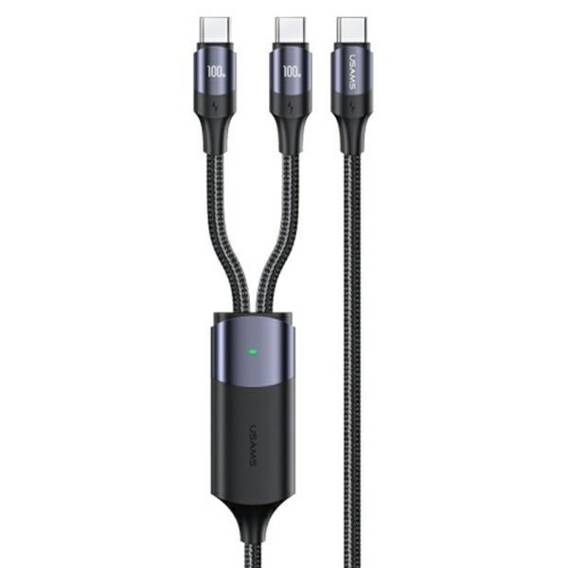 USAMS Cable U71 2xUSB-C to USB-C 1.2m 100W PD Fast Charge black/black SJ551USB01 (US-SJ551)