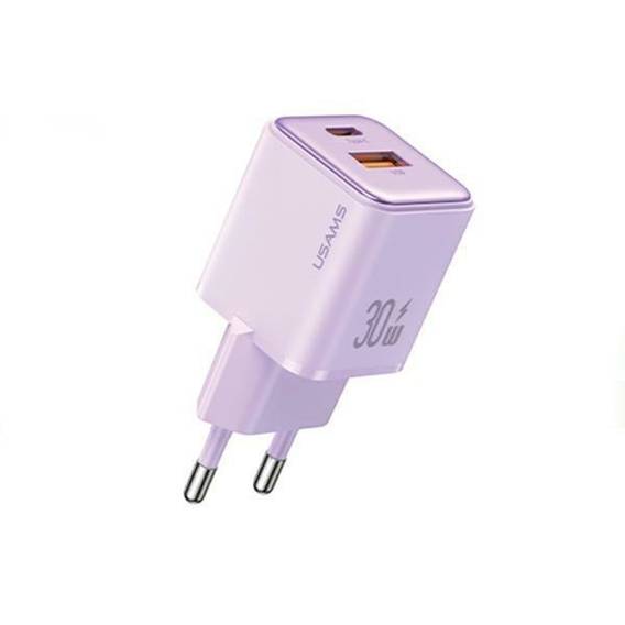 USAMS Lad. network. 1xUSB+1xUSB-C PD30W 3A (head only) PD3.0 Fast Charging purple/purple X-ron Series CC189TC03 (US-CC189)