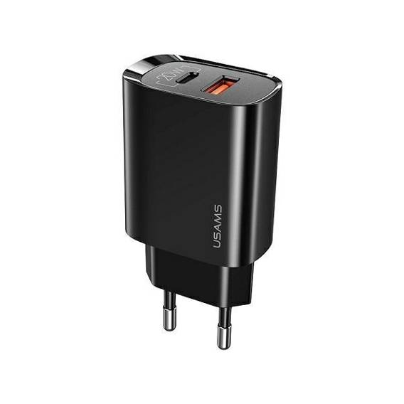 USAMS Lad. network. 1xUSB-C+1xUSB T35 20W (head only) PD3.0 +QC3.0 Fast Charging black/black CC121TC02 (US-CC121)