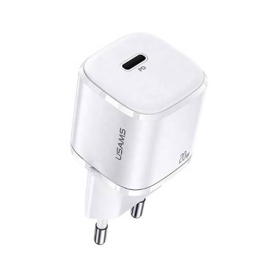 USAMS Lad. network. 1xUSB-C T36 mini 20W (head only) PD3.0 Fast Charging white/white CC124TC02 (US-CC124)