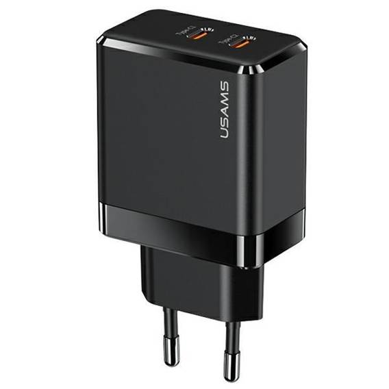 USAMS Lad. network. 2xUSB-C T54 40W (head only) PD Fast Charging black/black CC172TC01 (US-CC172)