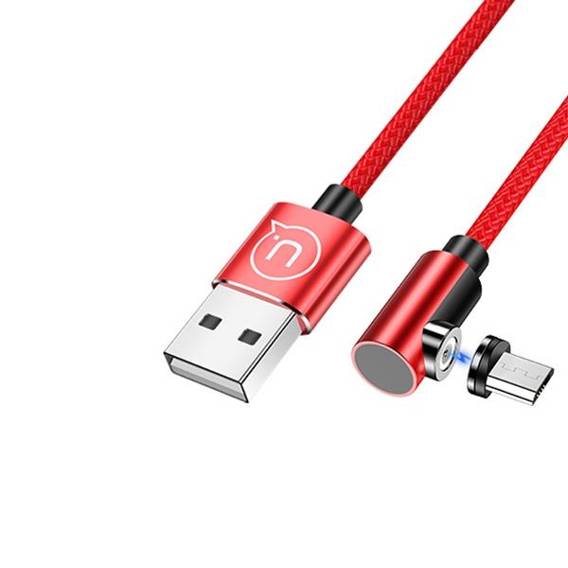 USAMS Magnetic angled cable U54 1m microUSB red/red SJ446USB02 (US-SJ446)