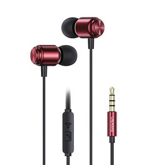 USAMS Stereo headphones EP-44 jack 3.5mm red/red HSEP4402 (US-SJ548)