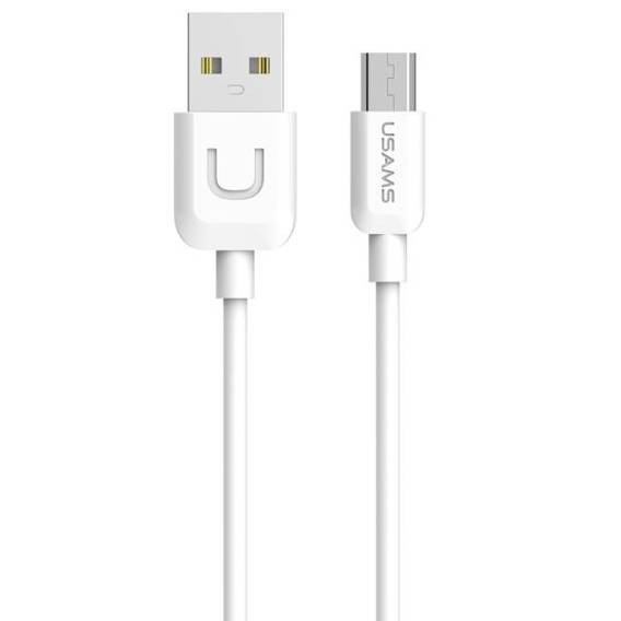 USAMS U-Turn microUSB cable 1m white/white 2A MICUSBXD02 (US-SJ098)