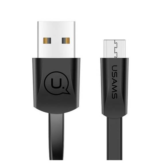 USAMS U2 microUSB flat cable 1.2m black/black SJ201MIC01 (US-SJ201)