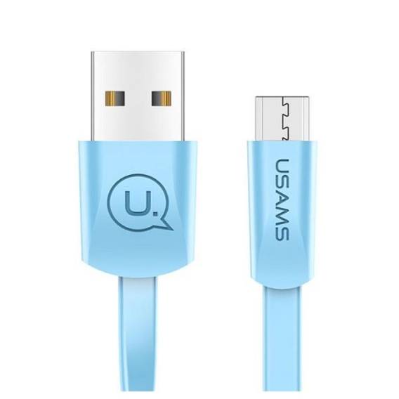 USAMS U2 microUSB flat cable 1.2m blue/blue SJ201MIC04 (US-SJ201)