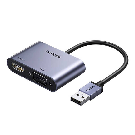 USB-A 3.0 to HDMI/VGA Adapter UGREEN CM449 (gray)