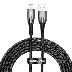 USB cable for Lightning Baseus Glimmer Series, 2.4A, 2m (Black)