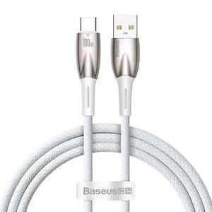 USB cable for USB-C Baseus Glimmer Series, 100W, 1m (White)