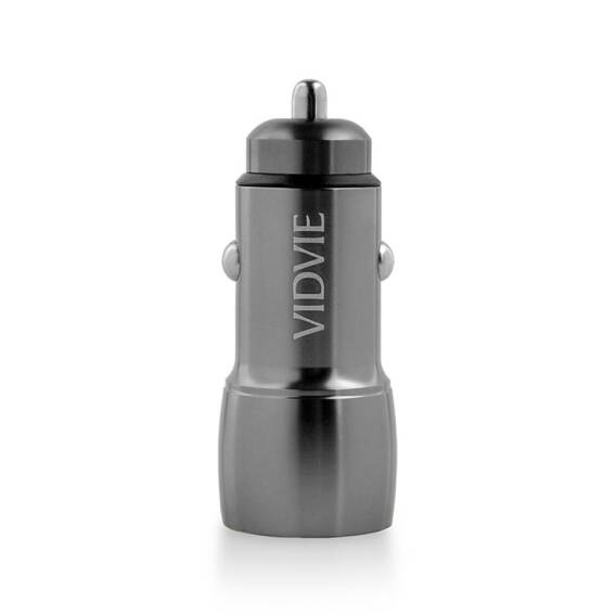 VIDVIE CC525C car charger 2x Type C + cable Type C /Type C 2x Type-C PD 20W (40 W max) gray