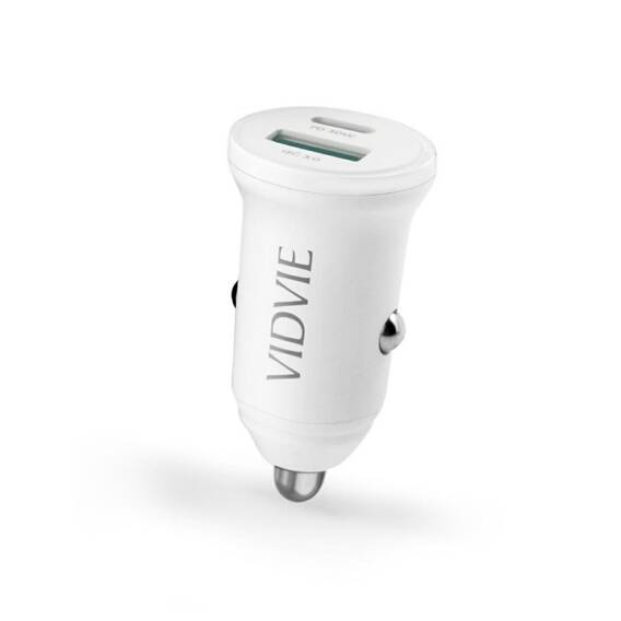 VIDVIE CC532 car charger 1xUSB + 1xType C 30W white