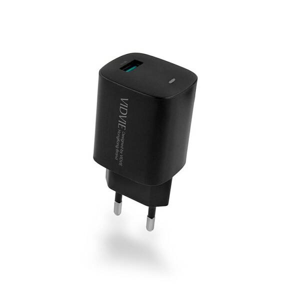 VIDVIE PLE249 mains charger 1xUSB 3A 18W QC 3.0 black