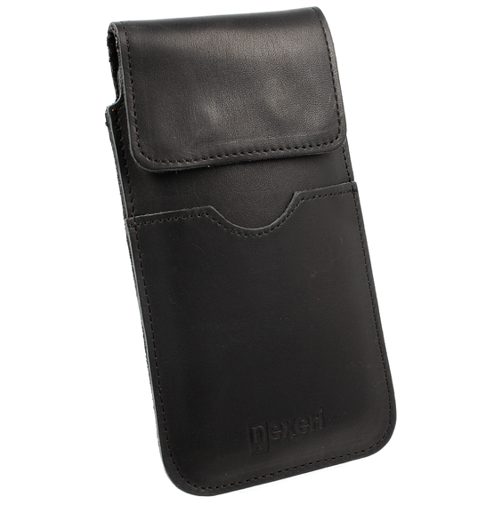 Vertical Holster IPHONE 13/13 PRO / 12 / 12 PRO / SAMSUNG GALAXY S24 Leather Case for Belt Open Wallet Nexeri Flap Leather black