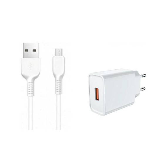 Wall Charger 22,5W USB 3.0 + Cable USB - Micro USB Jellico C7 white