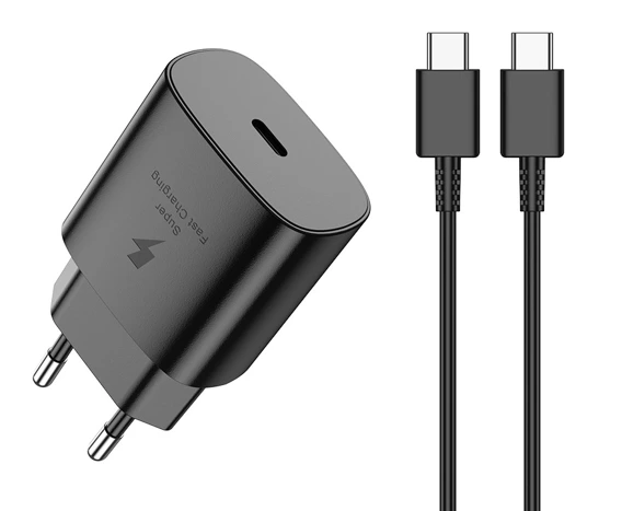 Wall Charger 25W PD 1xUSB-C + Cable USB-C/USB-C Jellico EU25 black