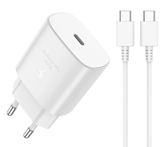 Wall Charger 25W PD 1xUSB-C + Cable USB-C/USB-C Jellico EU25 white