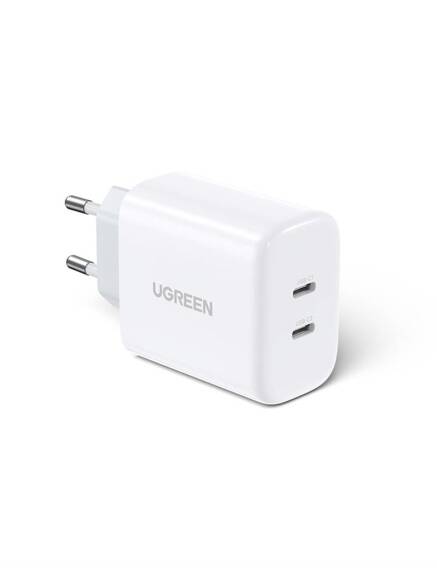 Wall Charger UGREEN CD243, 2x USB-C, 40W (White)