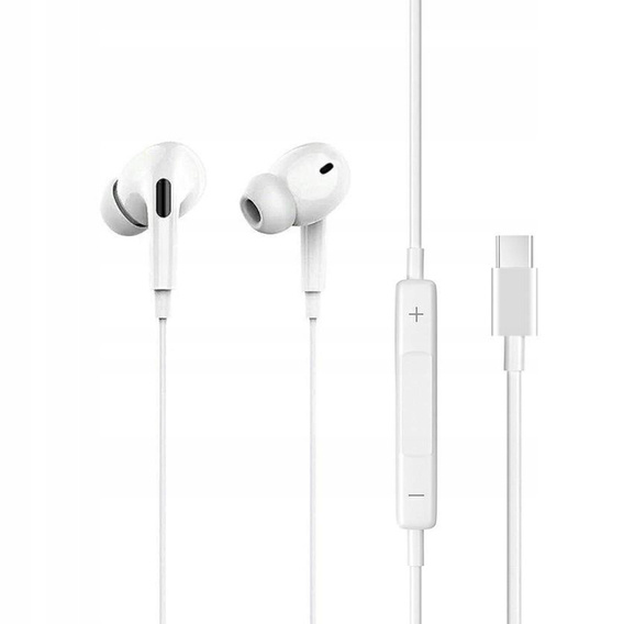 Wired In-Ear Earphones with 1.2m USB-C Cable and Microphone Jellico EP3A white