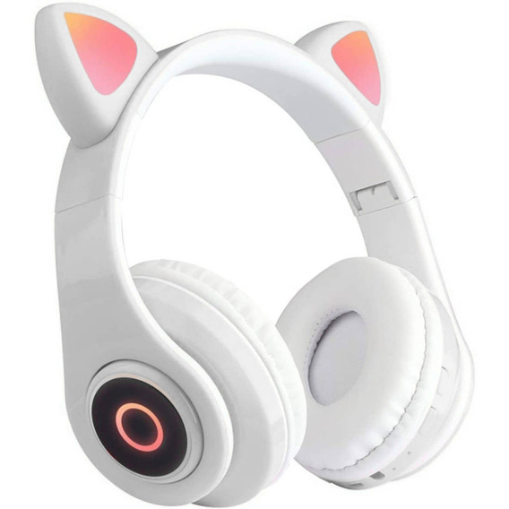 Wireless Bluetooth Headphones with Cat Ears Foldable Z-B39 white